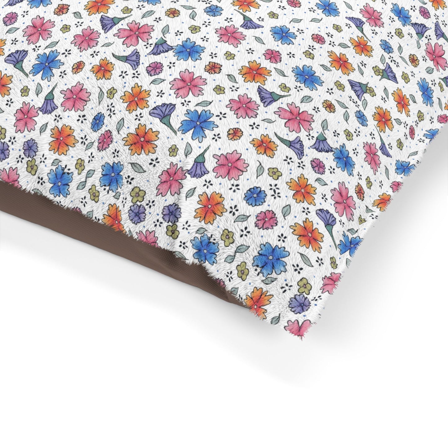 Floral Pawprint Pet Bed - Cozy Printed Cushion for Dogs & Cats