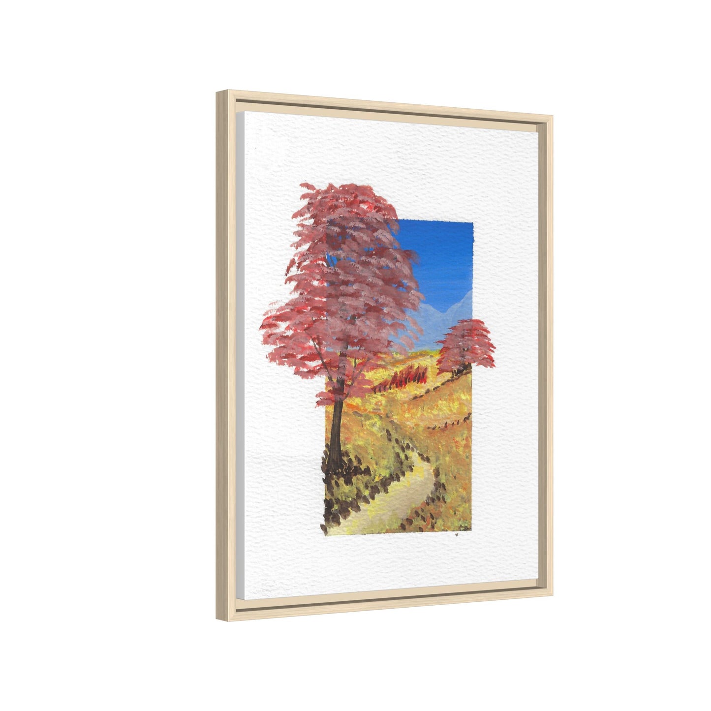 Framed Canvas Wall Art — Colorful Autumn Landscape Matte Print
