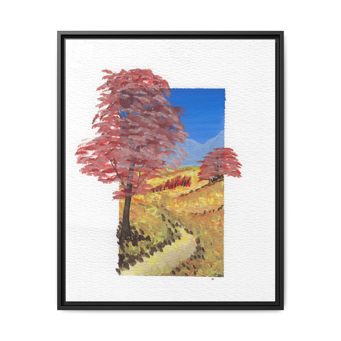 Framed Canvas Wall Art — Colorful Autumn Landscape Matte Print