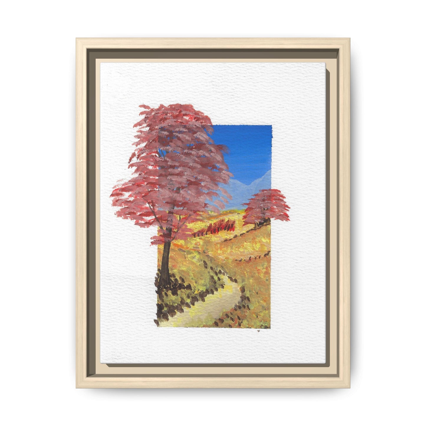 Framed Canvas Wall Art — Colorful Autumn Landscape Matte Print