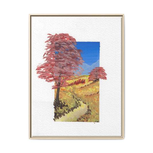 Framed Canvas Wall Art — Colorful Autumn Landscape Matte Print