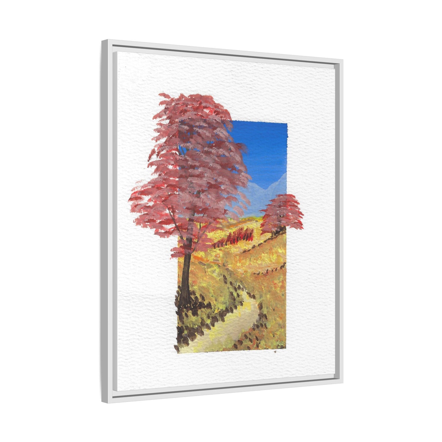 Framed Canvas Wall Art — Colorful Autumn Landscape Matte Print