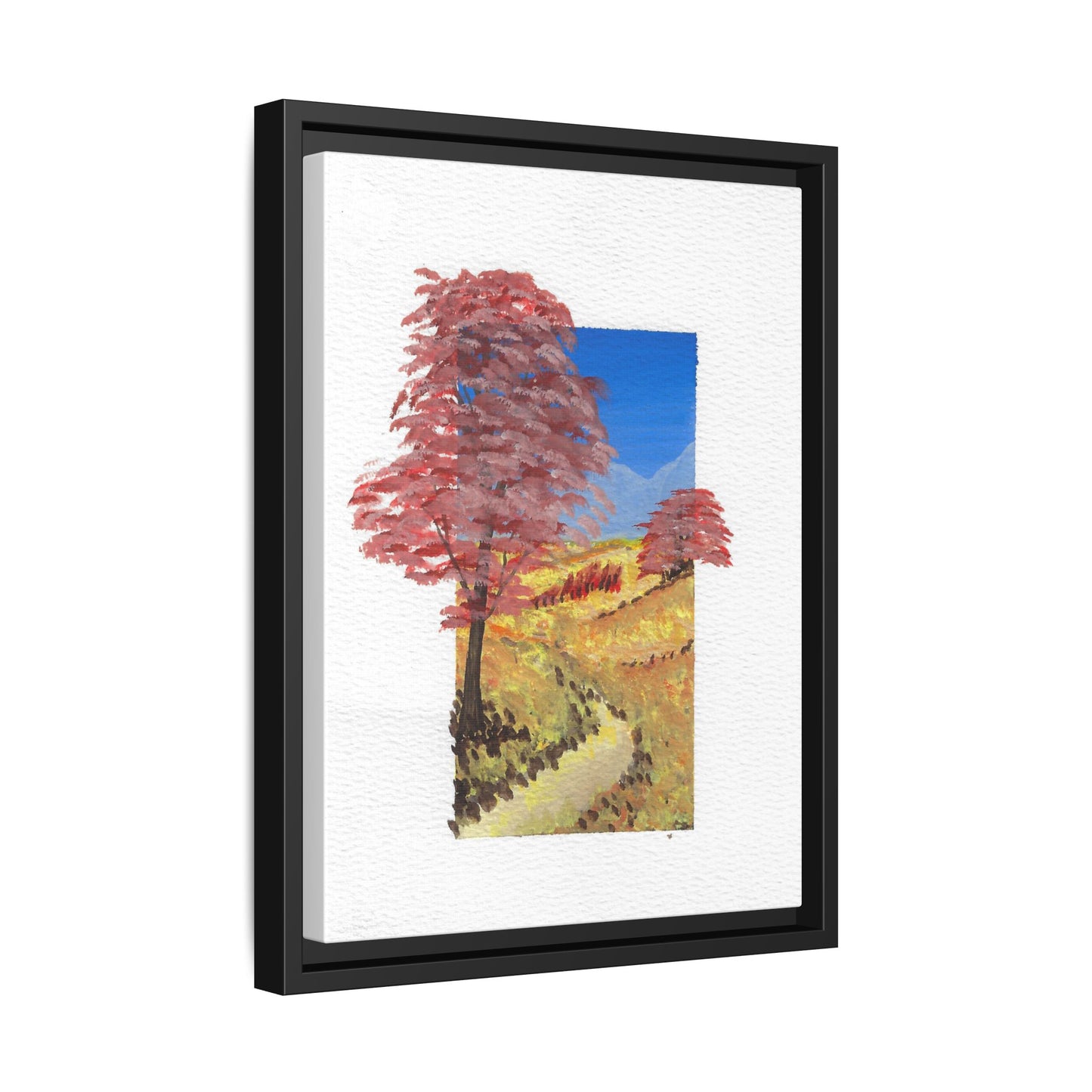 Framed Canvas Wall Art — Colorful Autumn Landscape Matte Print