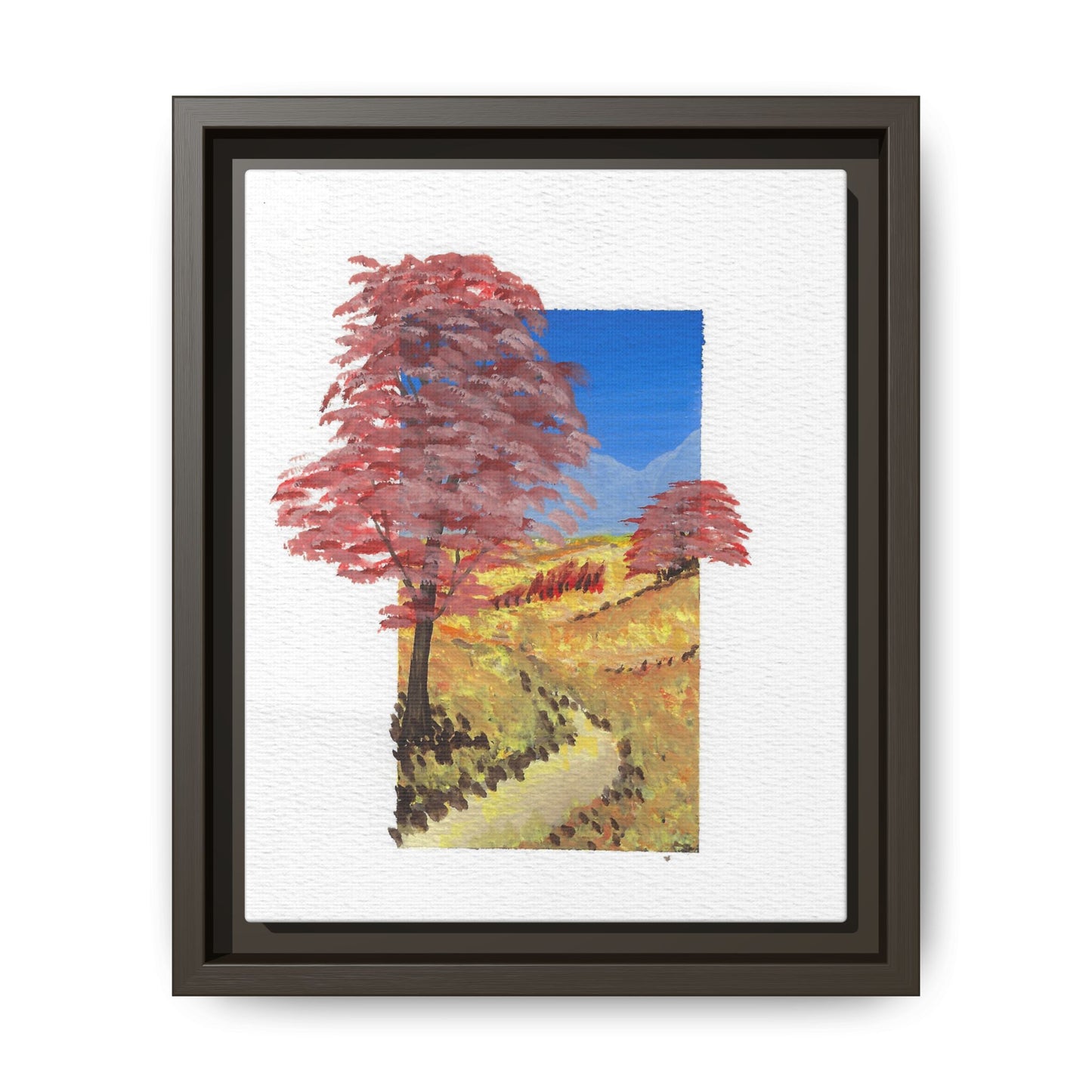Framed Canvas Wall Art — Colorful Autumn Landscape Matte Print