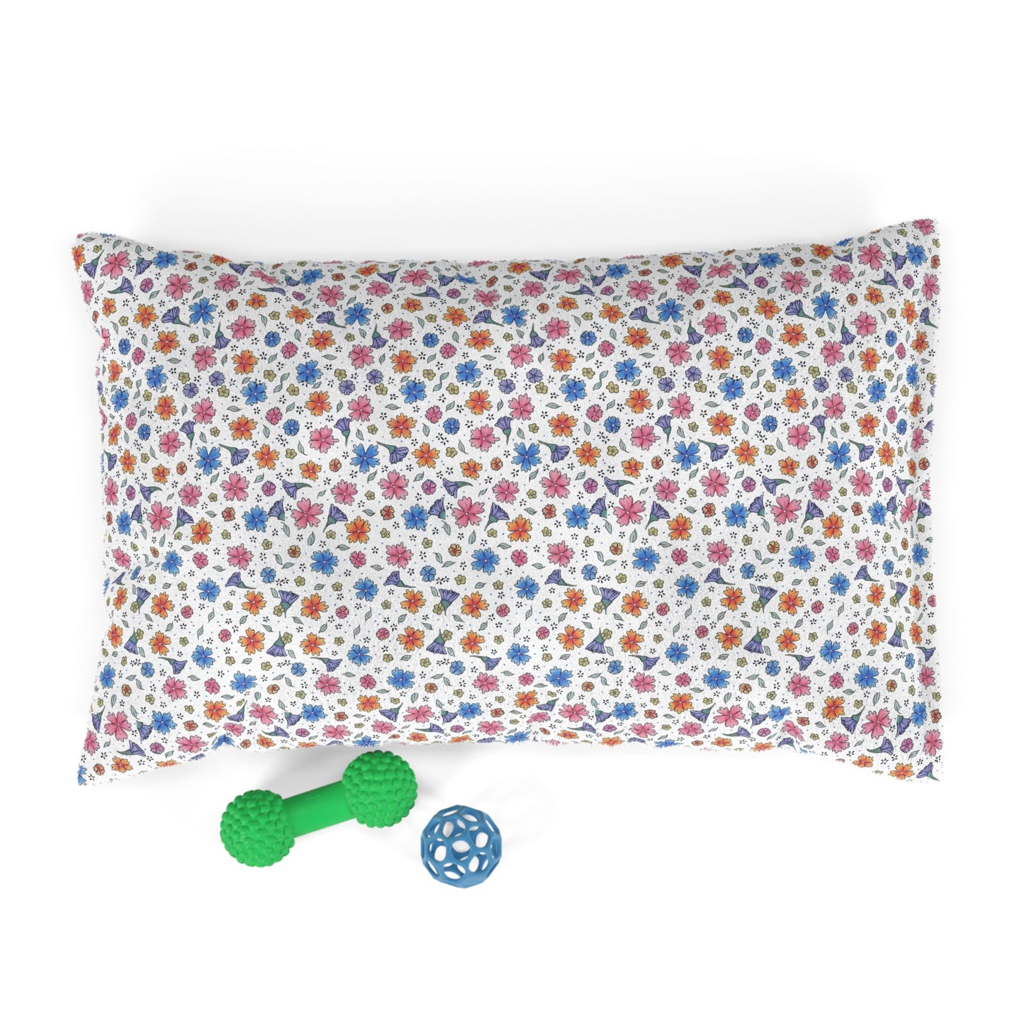 Floral Pawprint Pet Bed - Cozy Printed Cushion for Dogs & Cats