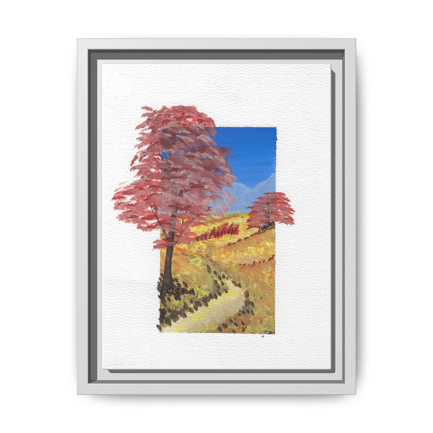 Framed Canvas Wall Art — Colorful Autumn Landscape Matte Print
