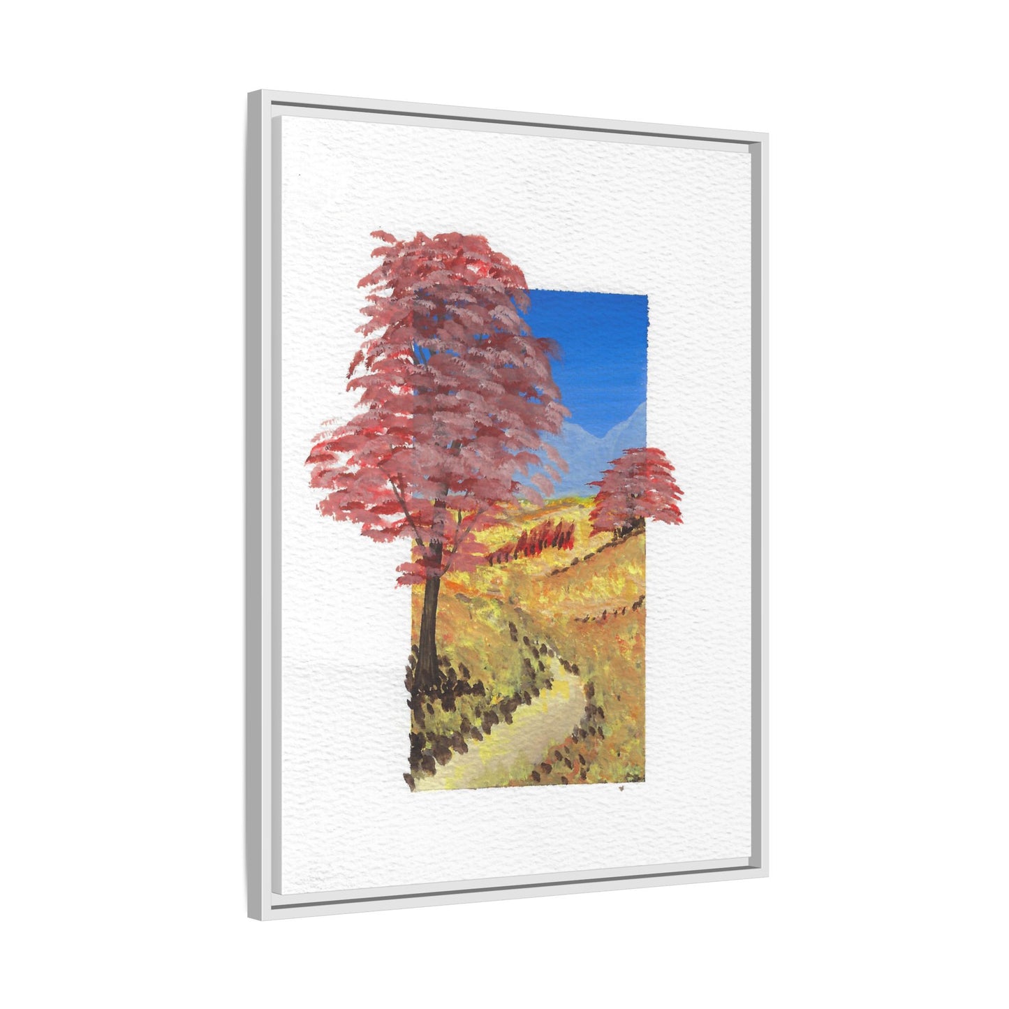 Framed Canvas Wall Art — Colorful Autumn Landscape Matte Print