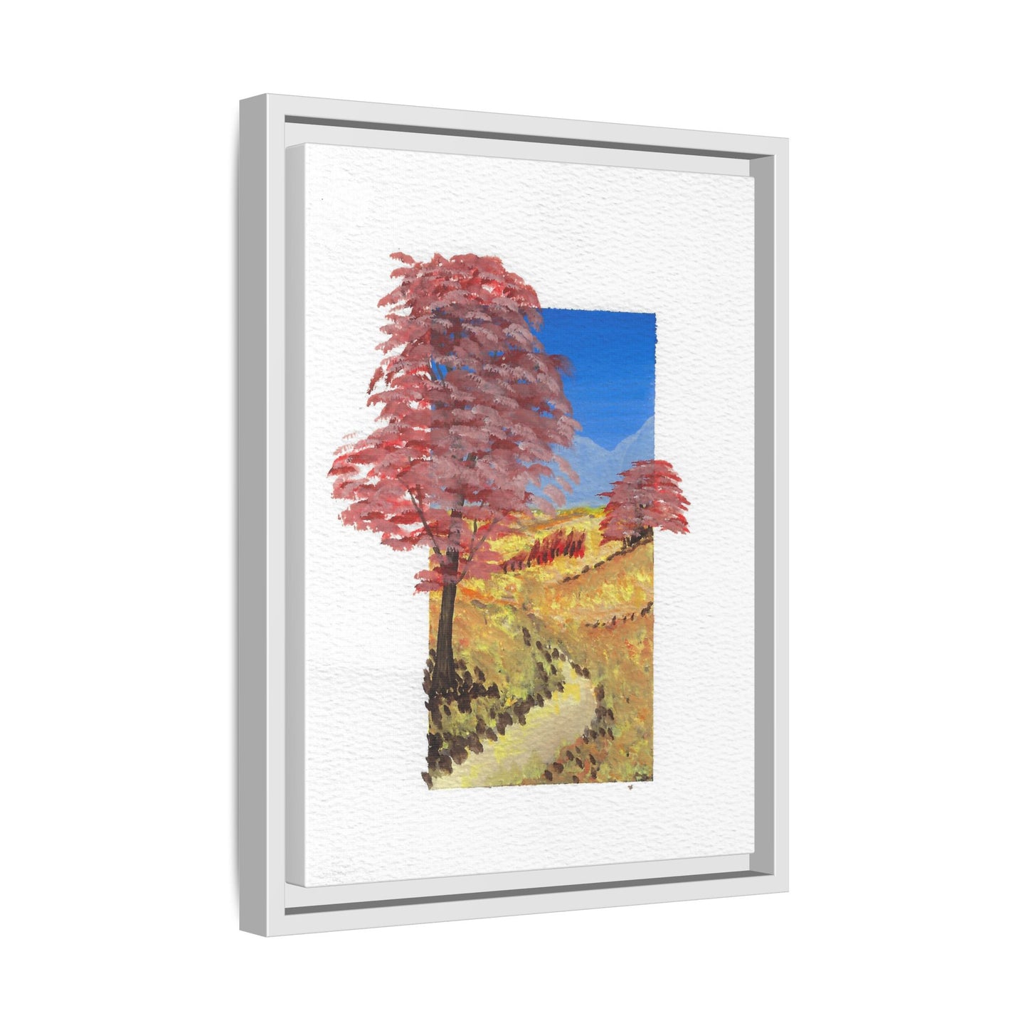 Framed Canvas Wall Art — Colorful Autumn Landscape Matte Print