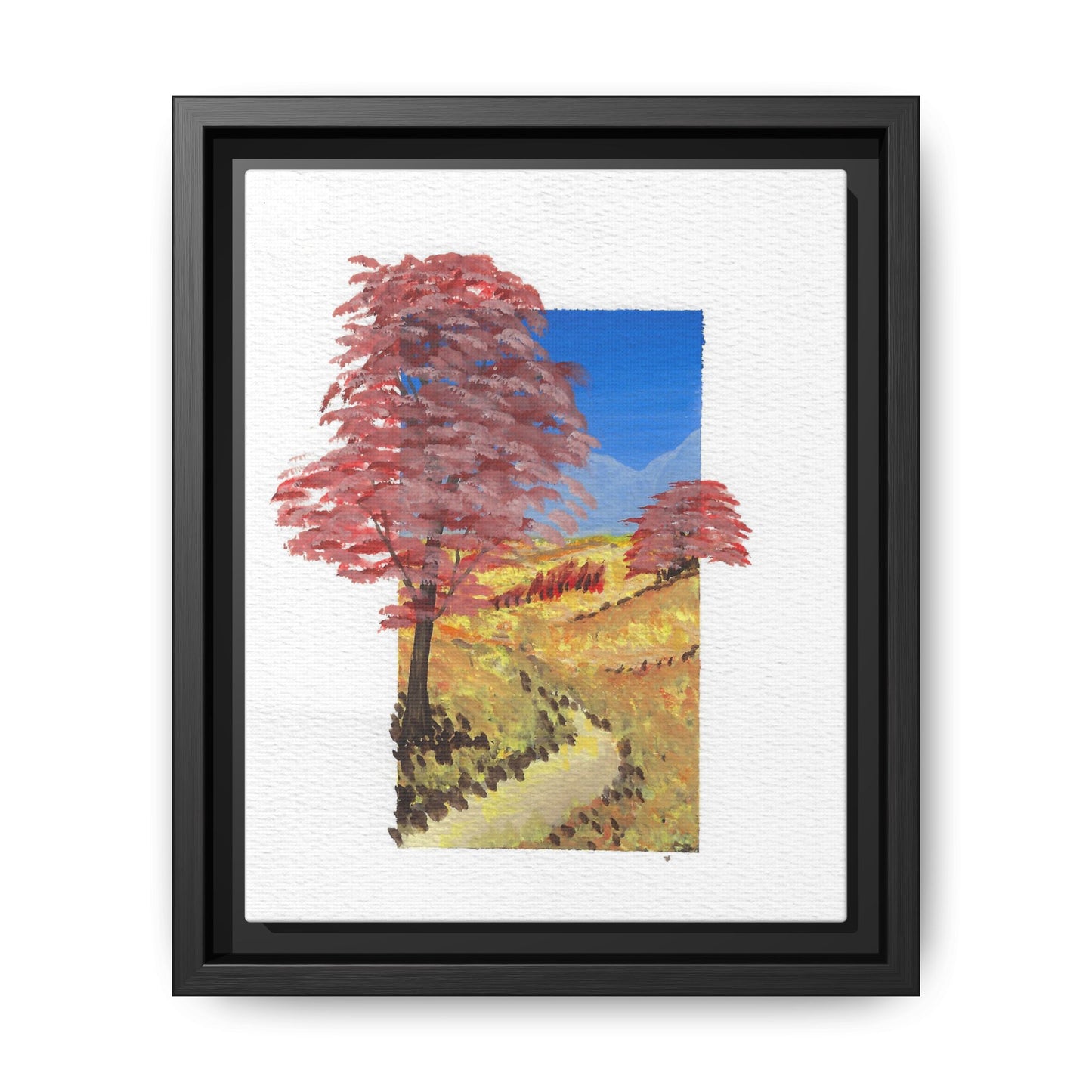 Framed Canvas Wall Art — Colorful Autumn Landscape Matte Print