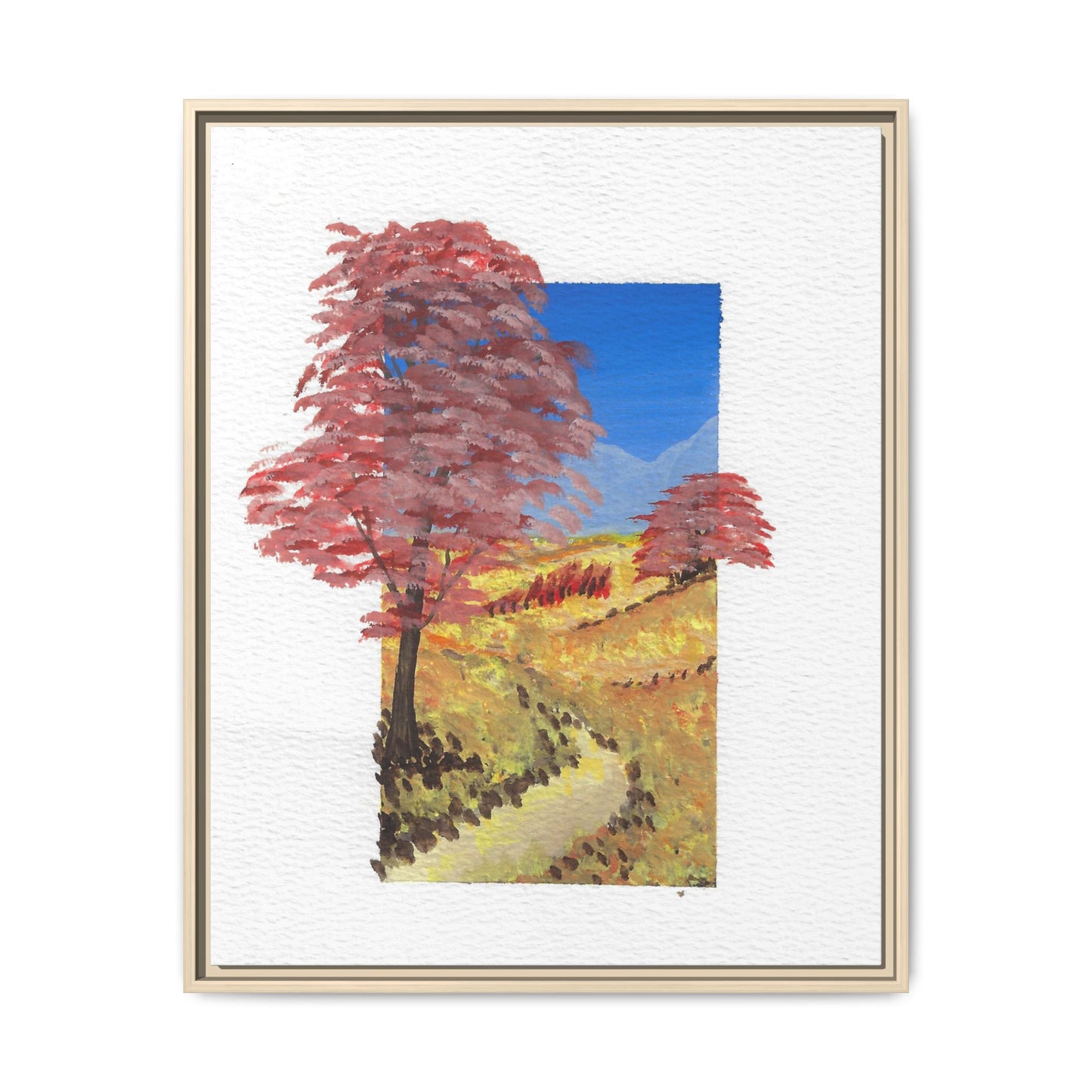 Framed Canvas Wall Art — Colorful Autumn Landscape Matte Print