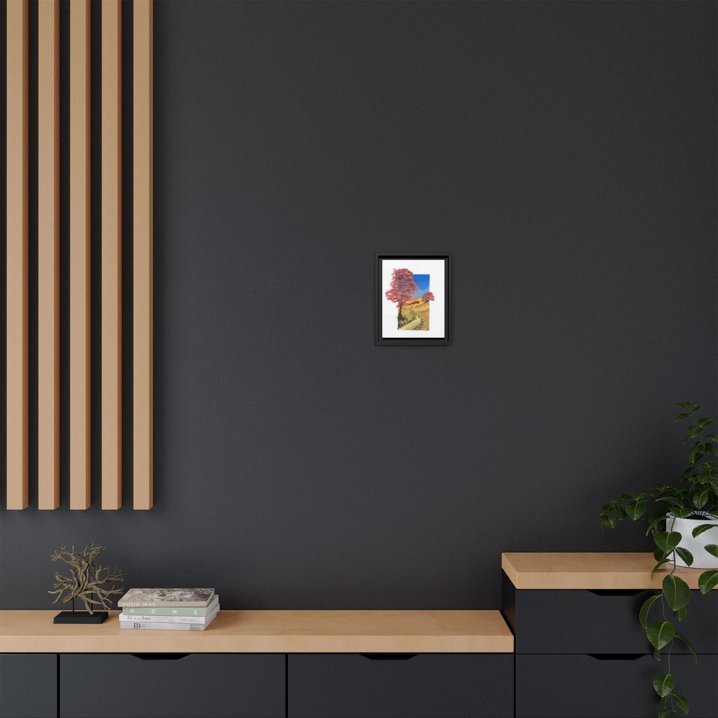 Framed Canvas Wall Art — Colorful Autumn Landscape Matte Print