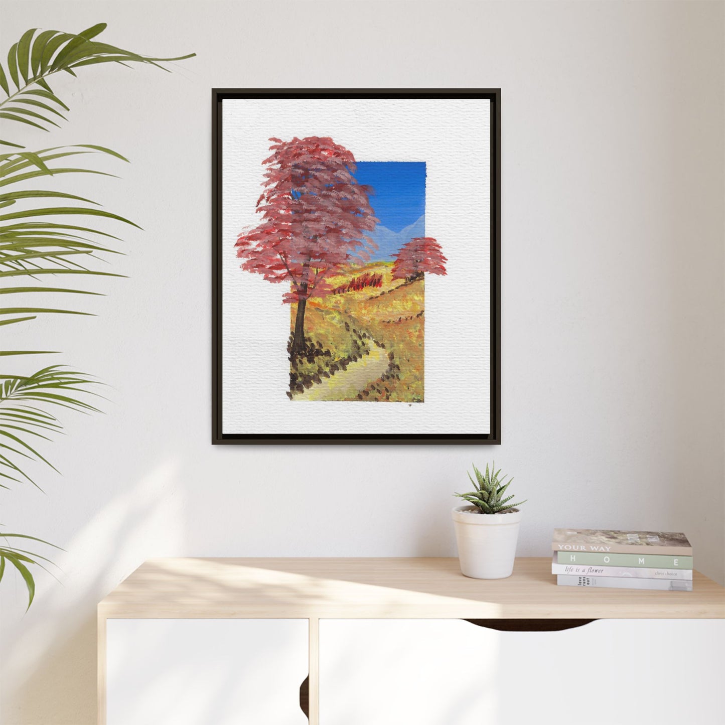 Framed Canvas Wall Art — Colorful Autumn Landscape Matte Print