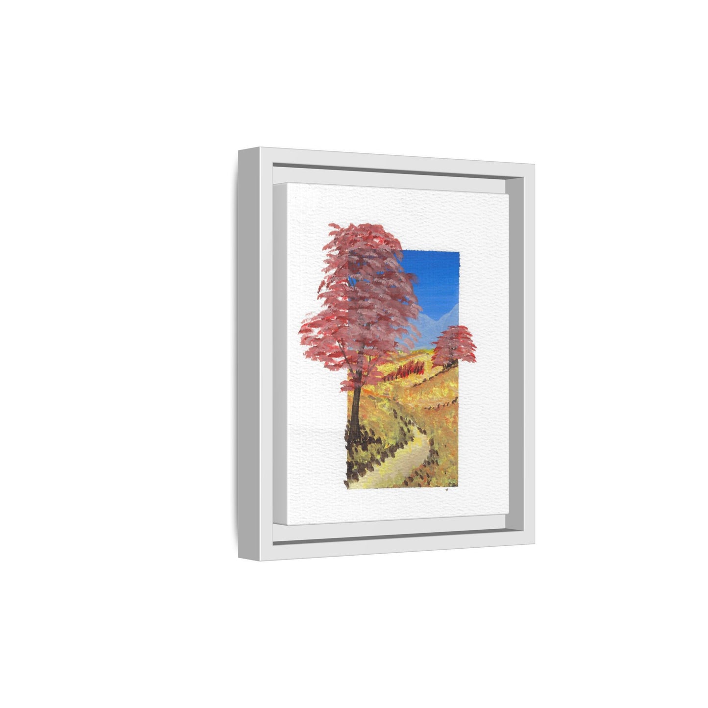 Framed Canvas Wall Art — Colorful Autumn Landscape Matte Print