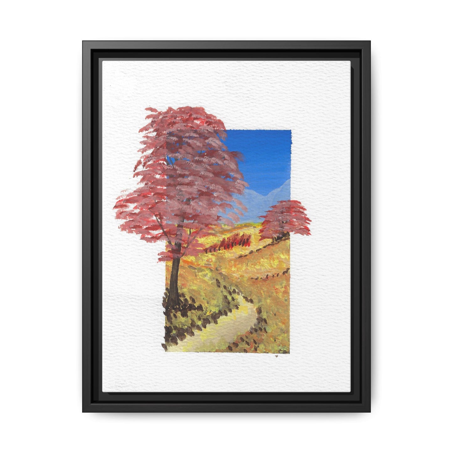 Framed Canvas Wall Art — Colorful Autumn Landscape Matte Print
