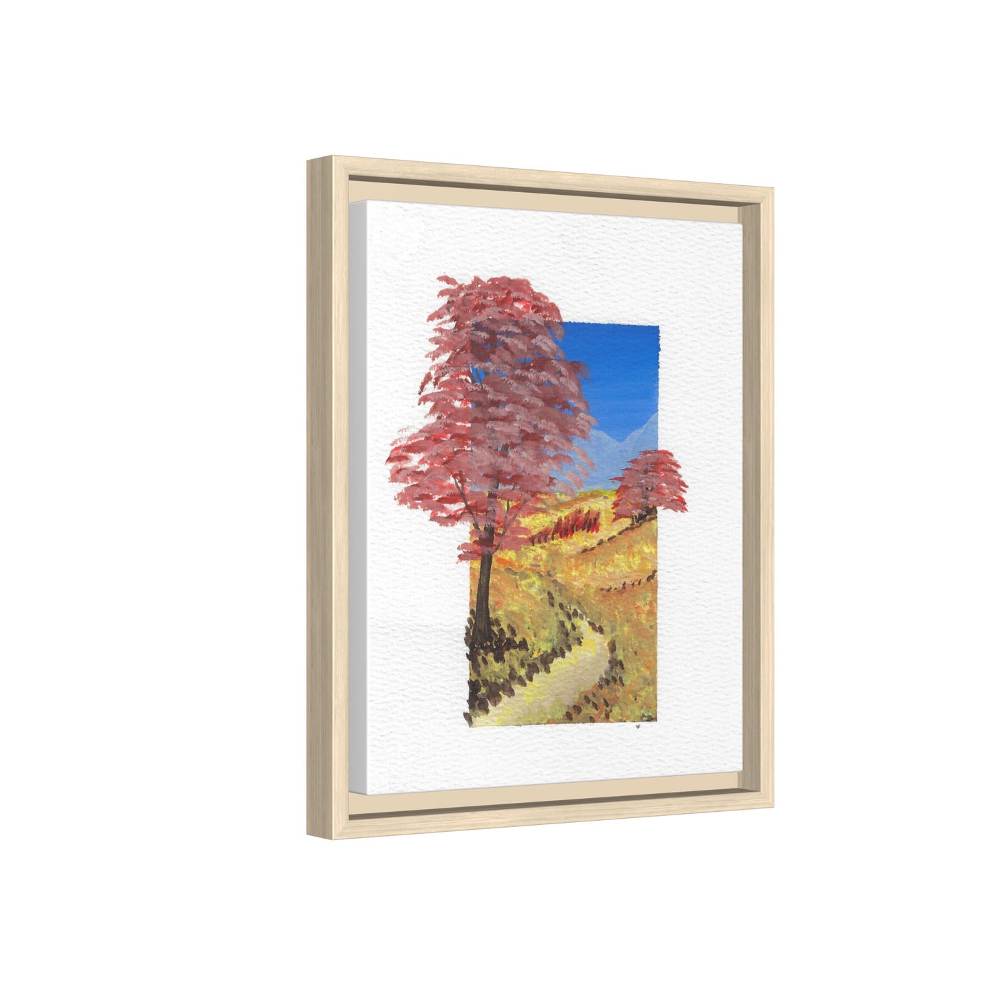 Framed Canvas Wall Art — Colorful Autumn Landscape Matte Print