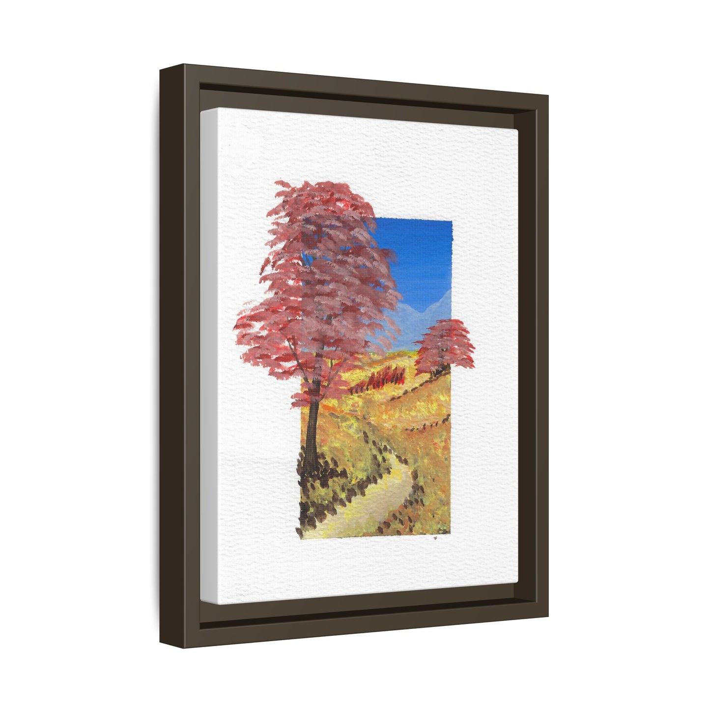 Framed Canvas Wall Art — Colorful Autumn Landscape Matte Print