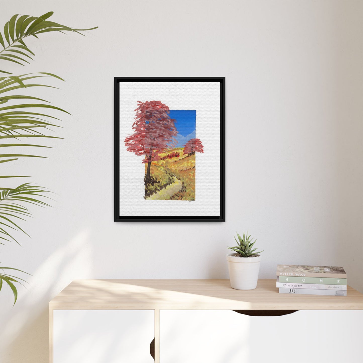 Framed Canvas Wall Art — Colorful Autumn Landscape Matte Print