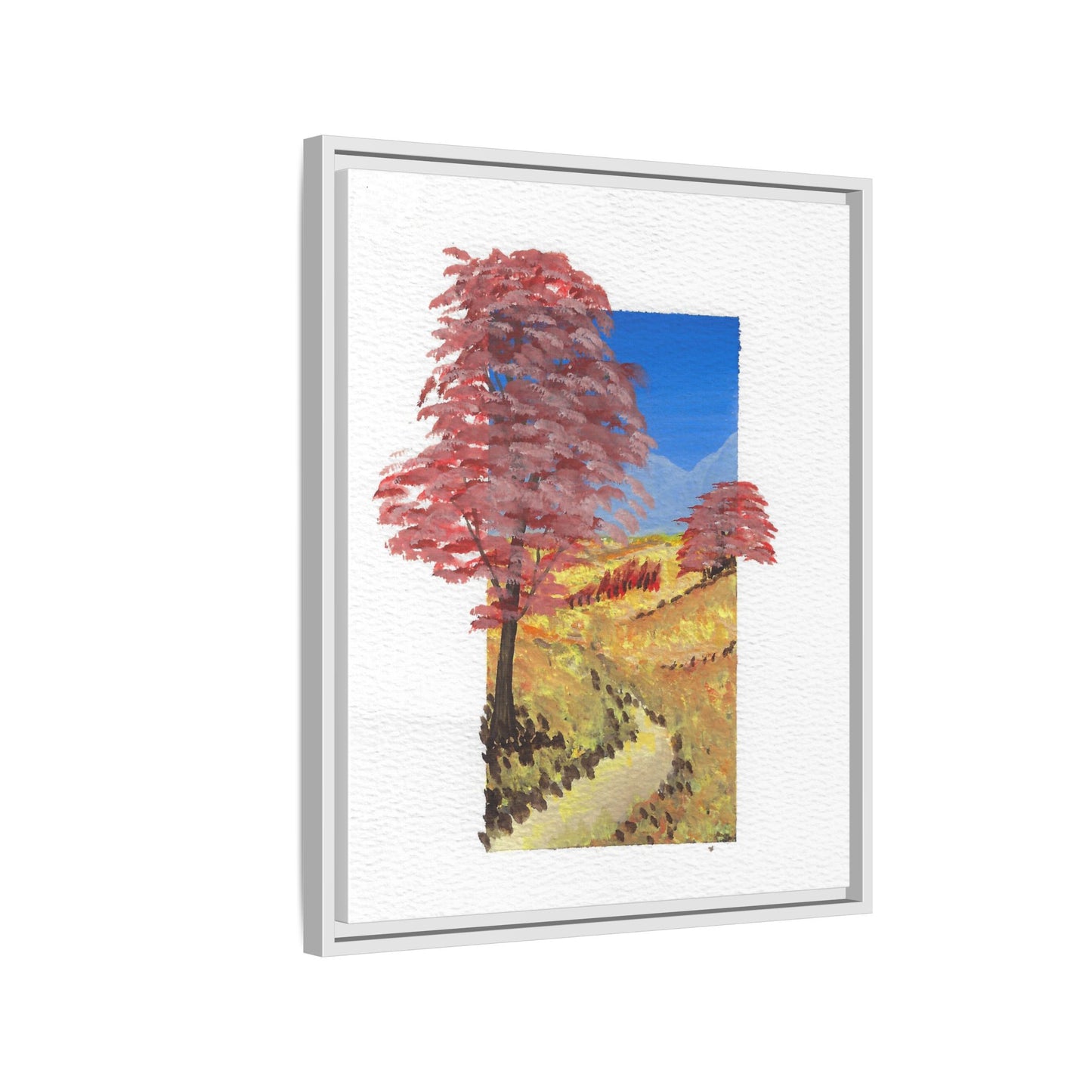 Framed Canvas Wall Art — Colorful Autumn Landscape Matte Print