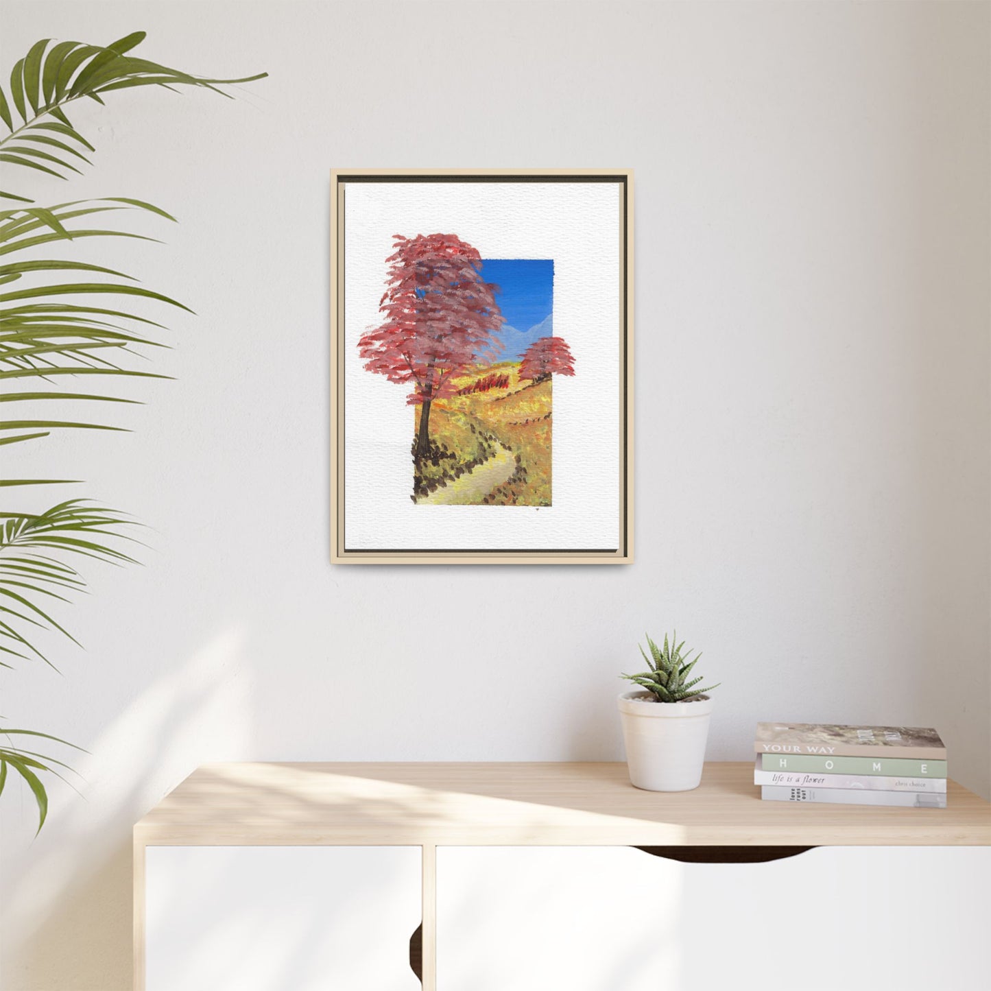 Framed Canvas Wall Art — Colorful Autumn Landscape Matte Print