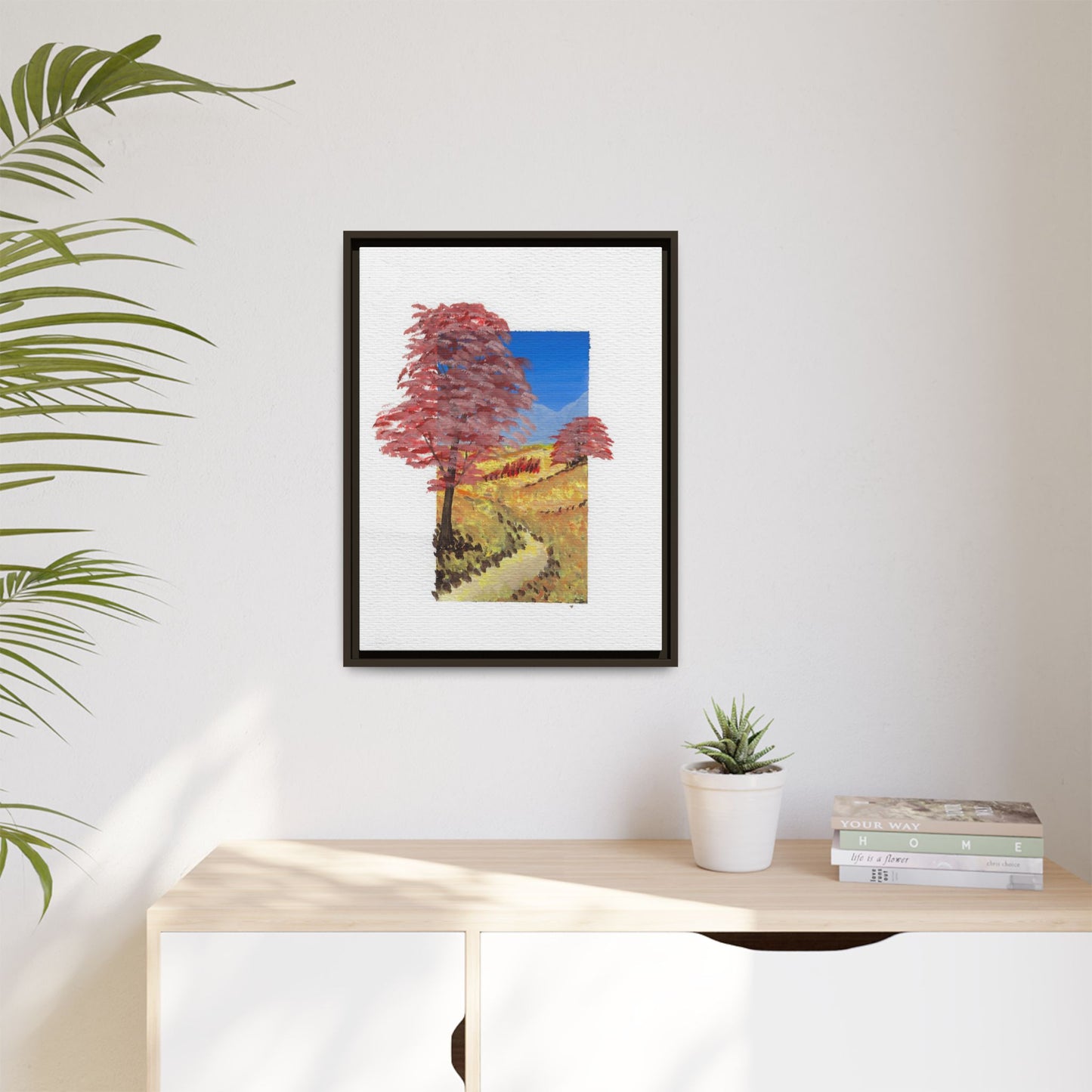 Framed Canvas Wall Art — Colorful Autumn Landscape Matte Print