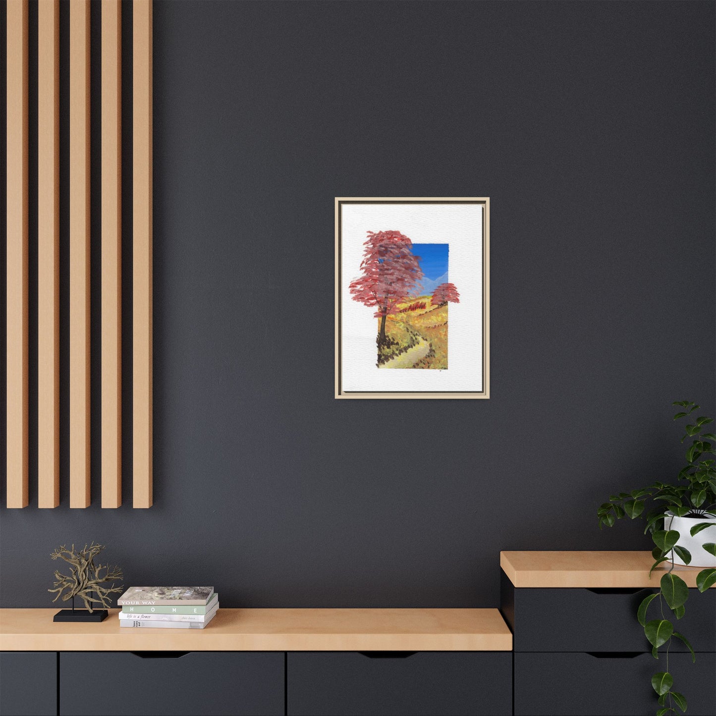Framed Canvas Wall Art — Colorful Autumn Landscape Matte Print