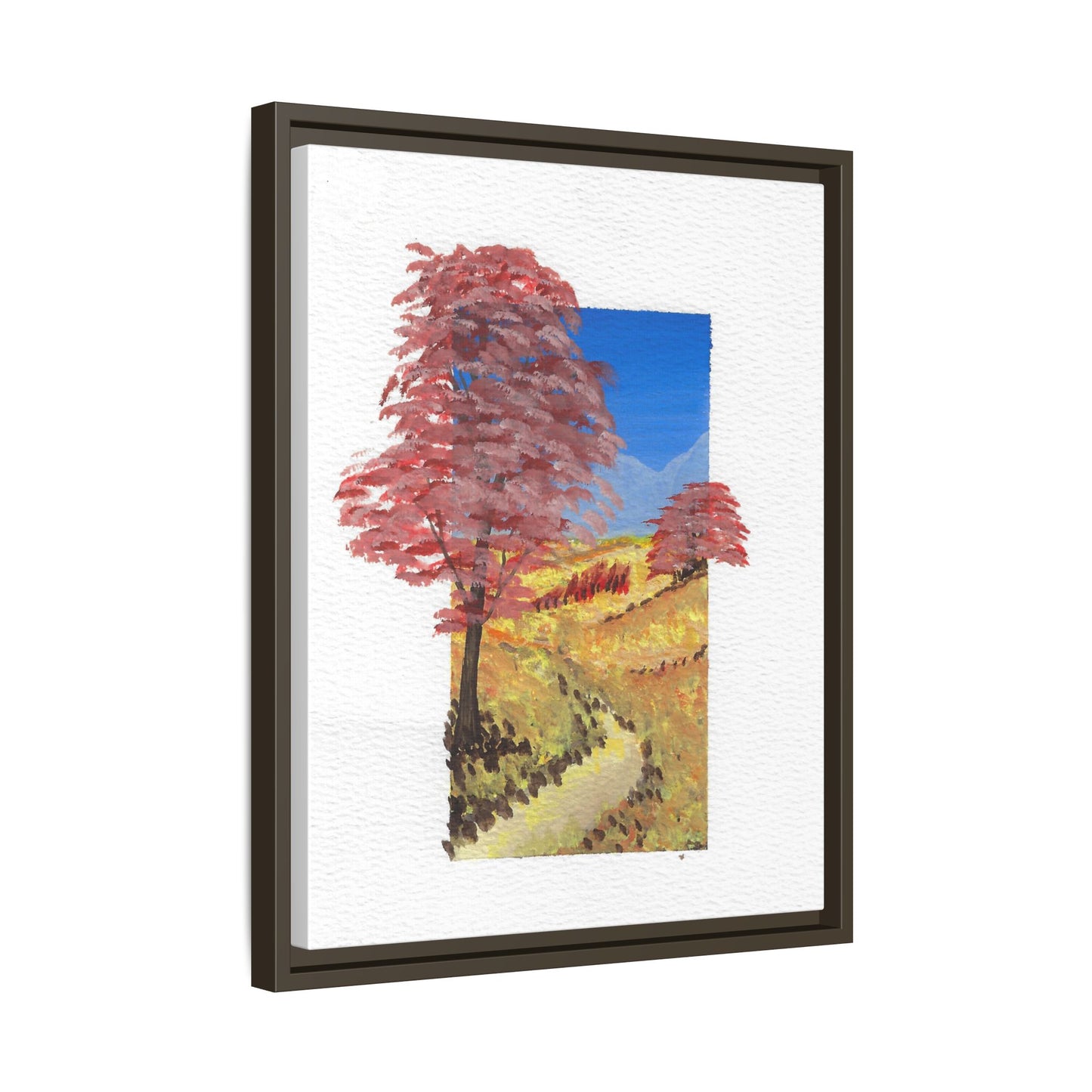Framed Canvas Wall Art — Colorful Autumn Landscape Matte Print
