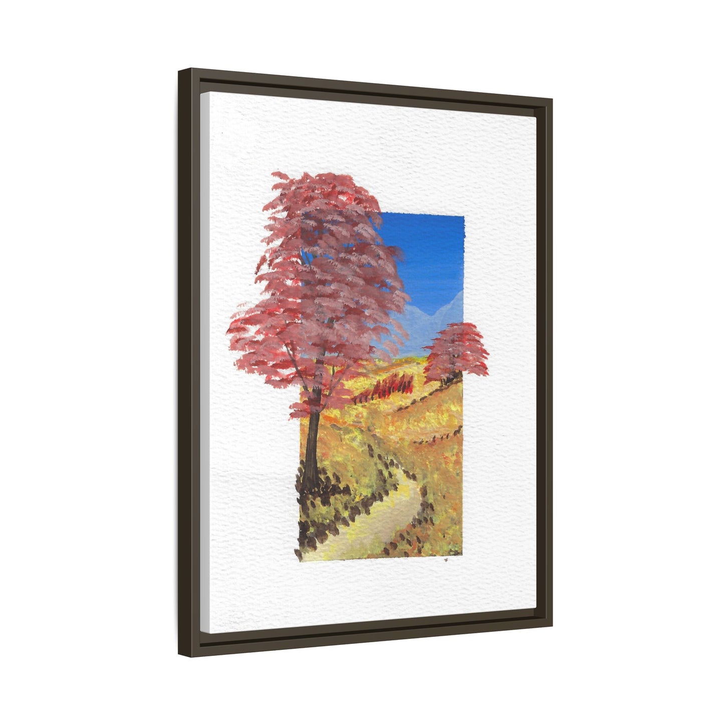 Framed Canvas Wall Art — Colorful Autumn Landscape Matte Print