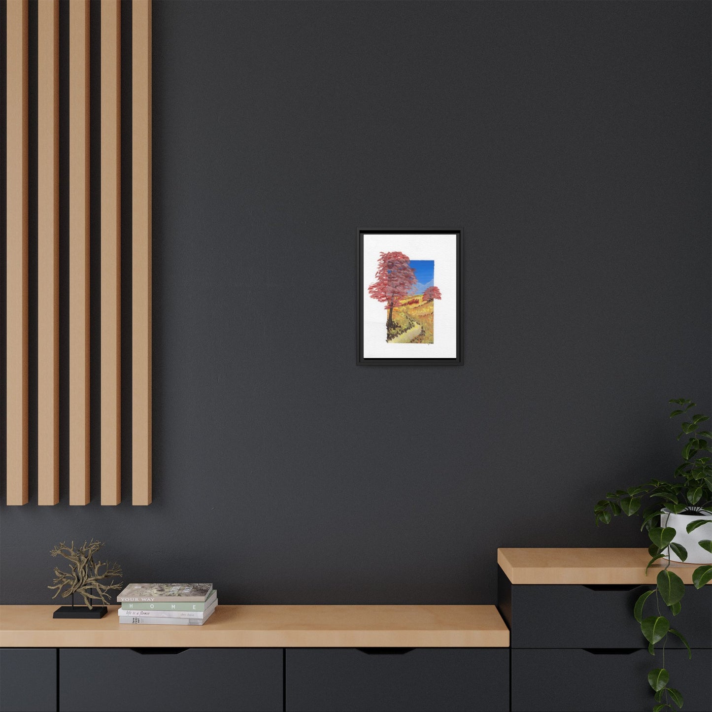Framed Canvas Wall Art — Colorful Autumn Landscape Matte Print