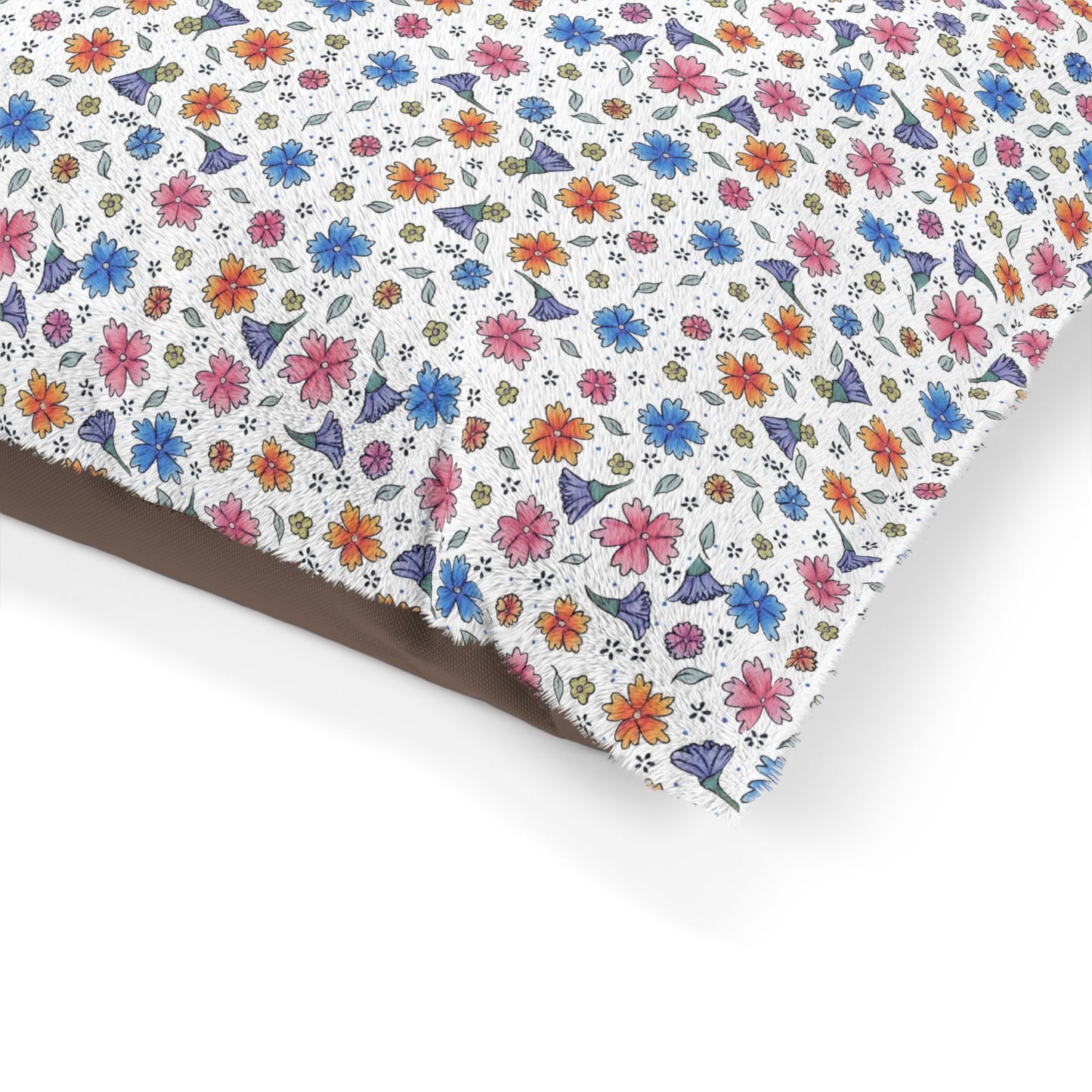 Floral Pawprint Pet Bed - Cozy Printed Cushion for Dogs & Cats