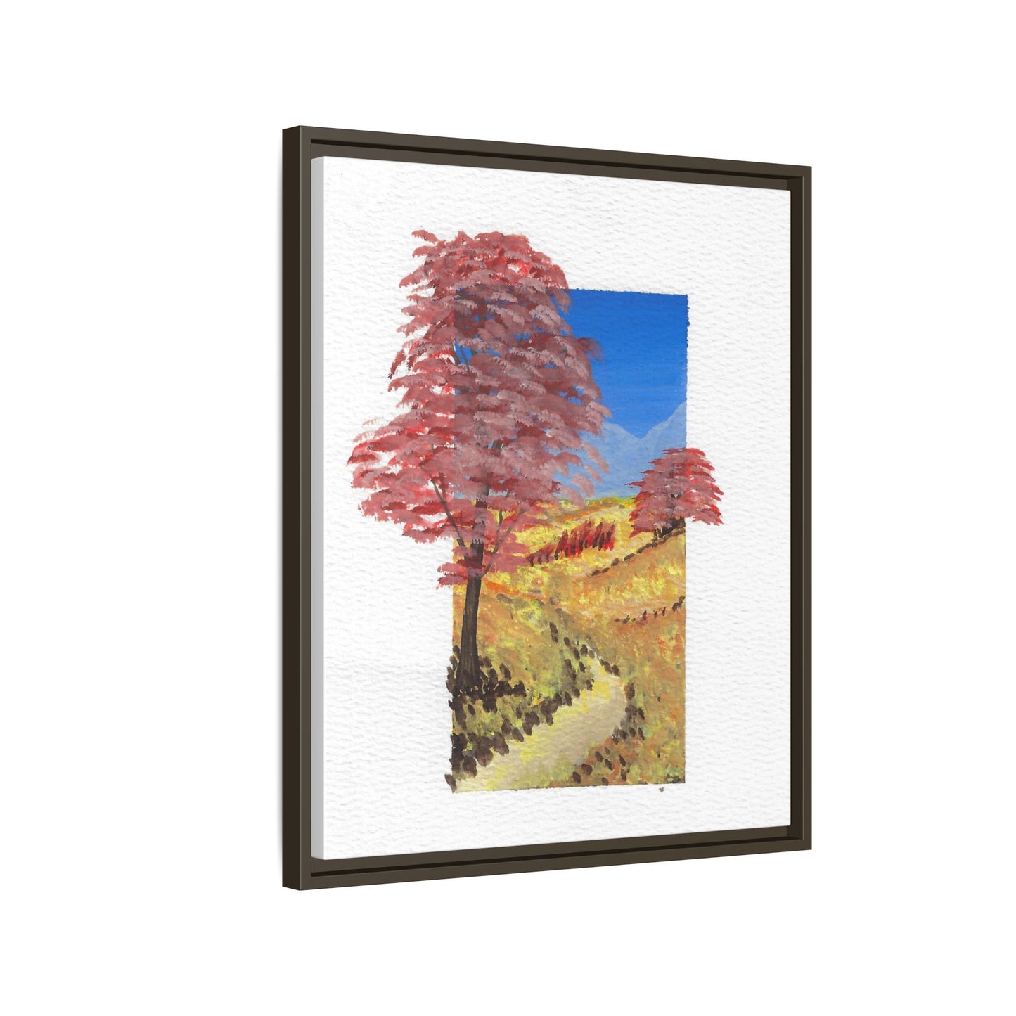 Framed Canvas Wall Art — Colorful Autumn Landscape Matte Print