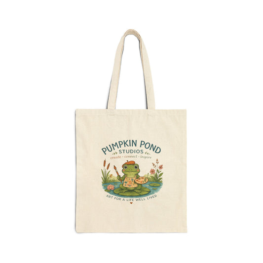 Tote Bag — Pumpkin Pond Studios Frog Illustration Canvas Tote