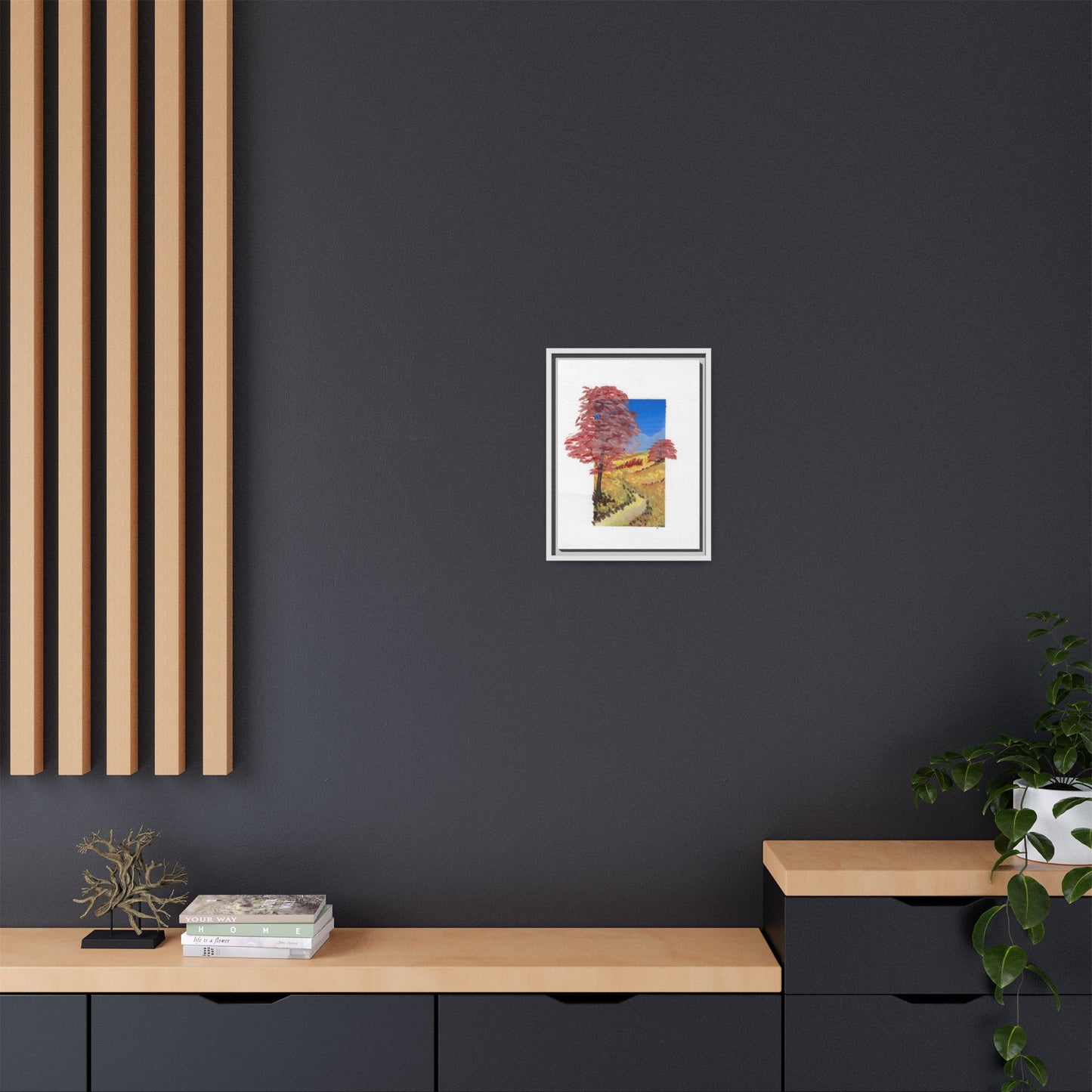 Framed Canvas Wall Art — Colorful Autumn Landscape Matte Print