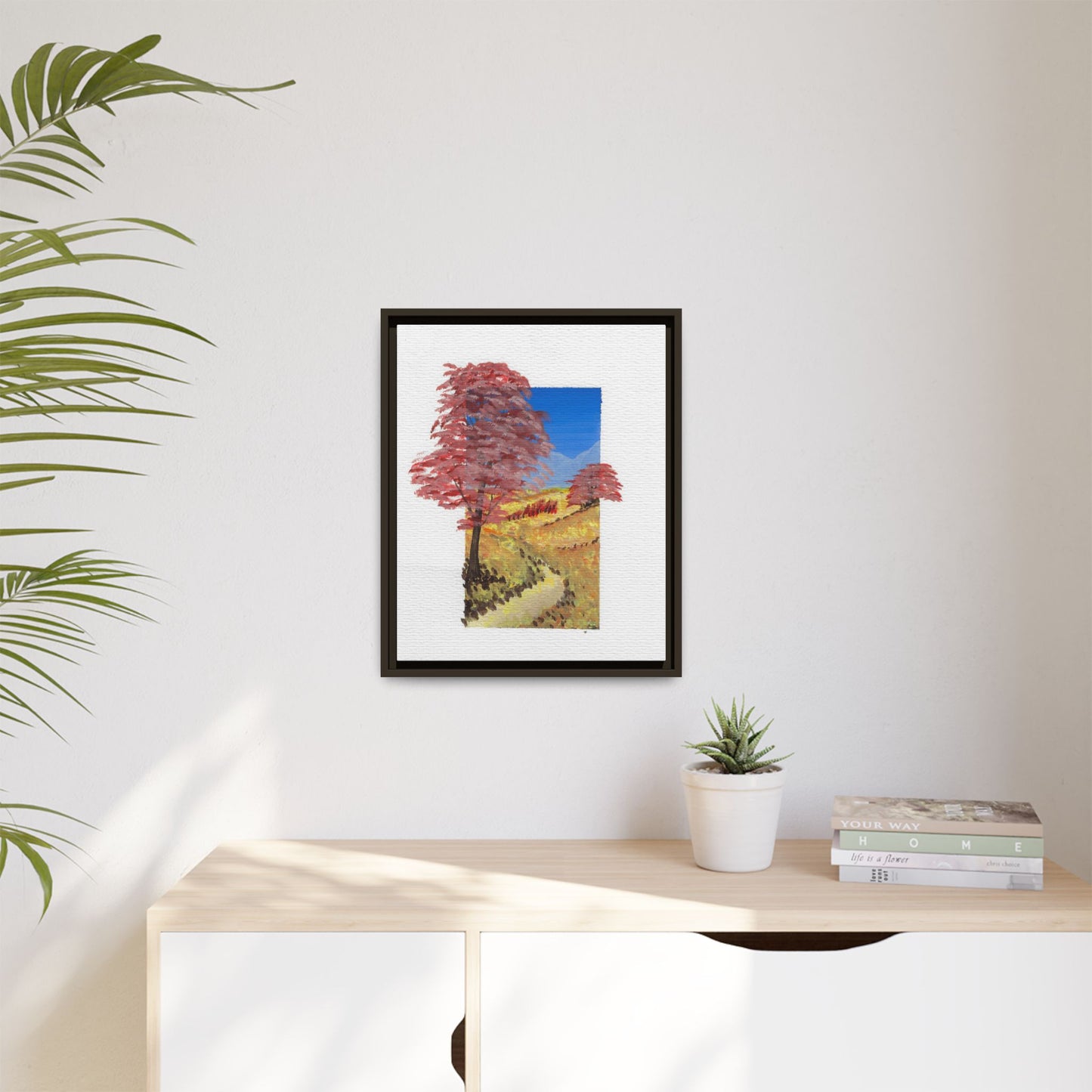 Framed Canvas Wall Art — Colorful Autumn Landscape Matte Print