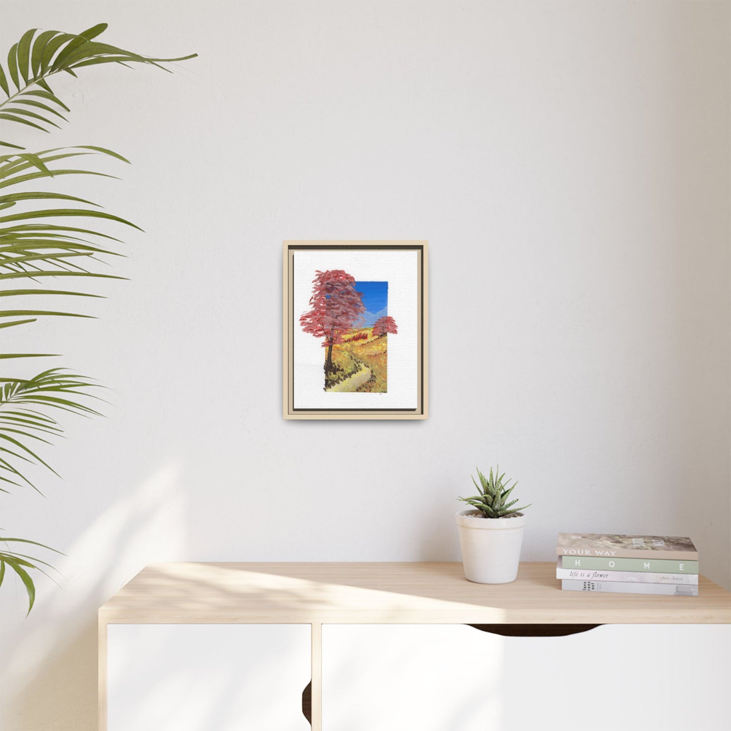 Framed Canvas Wall Art — Colorful Autumn Landscape Matte Print