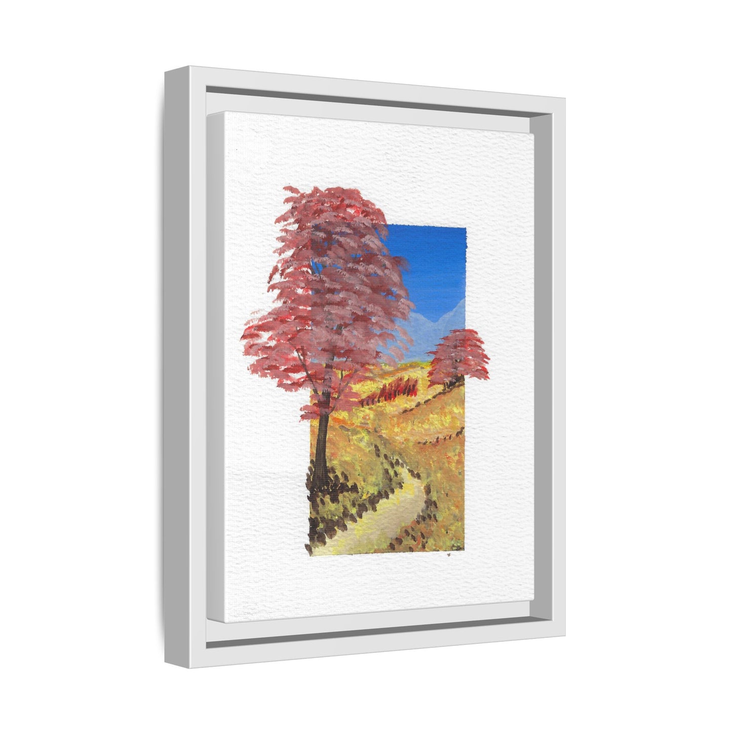 Framed Canvas Wall Art — Colorful Autumn Landscape Matte Print