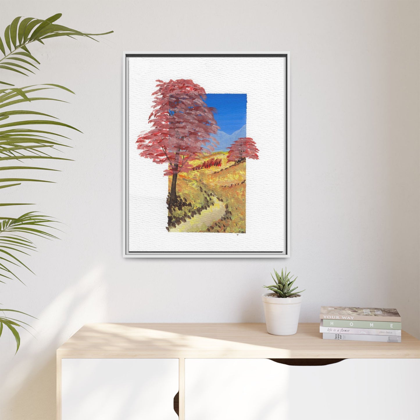 Framed Canvas Wall Art — Colorful Autumn Landscape Matte Print