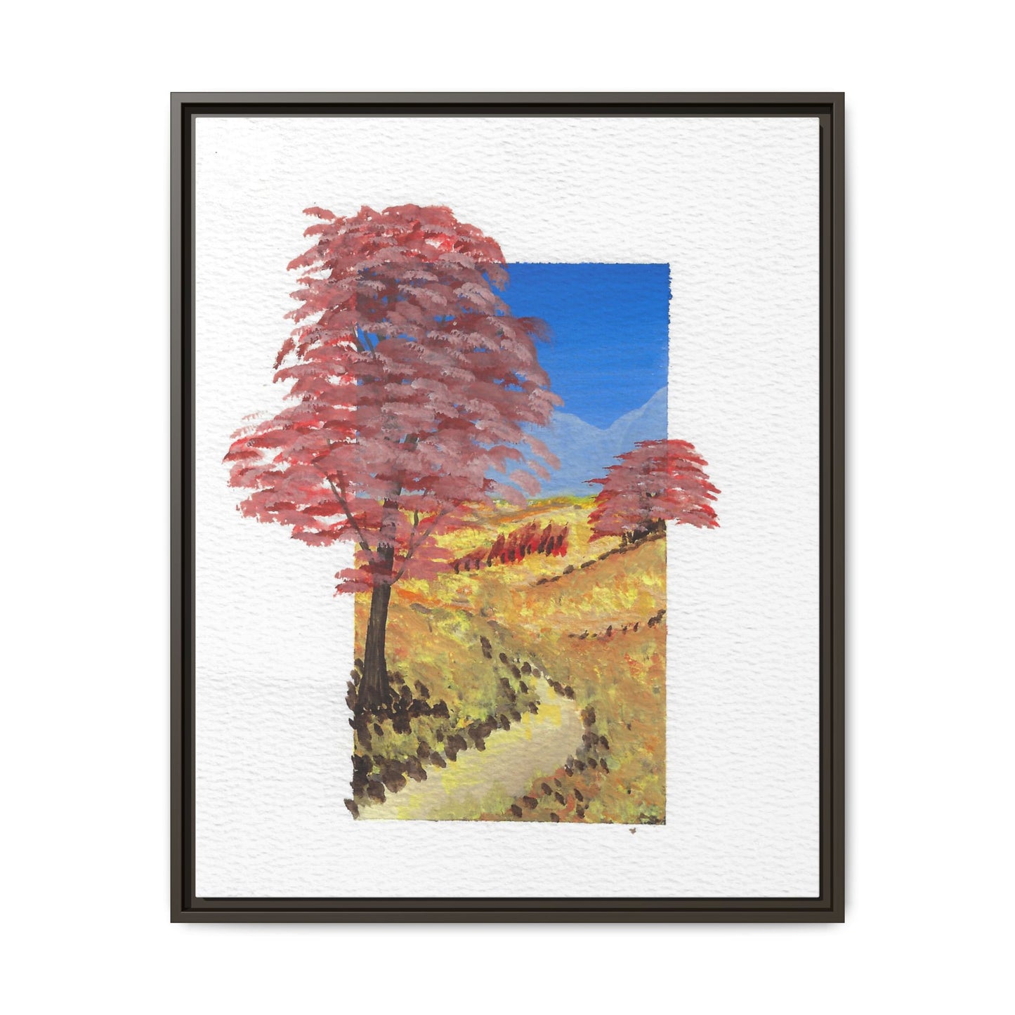 Framed Canvas Wall Art — Colorful Autumn Landscape Matte Print
