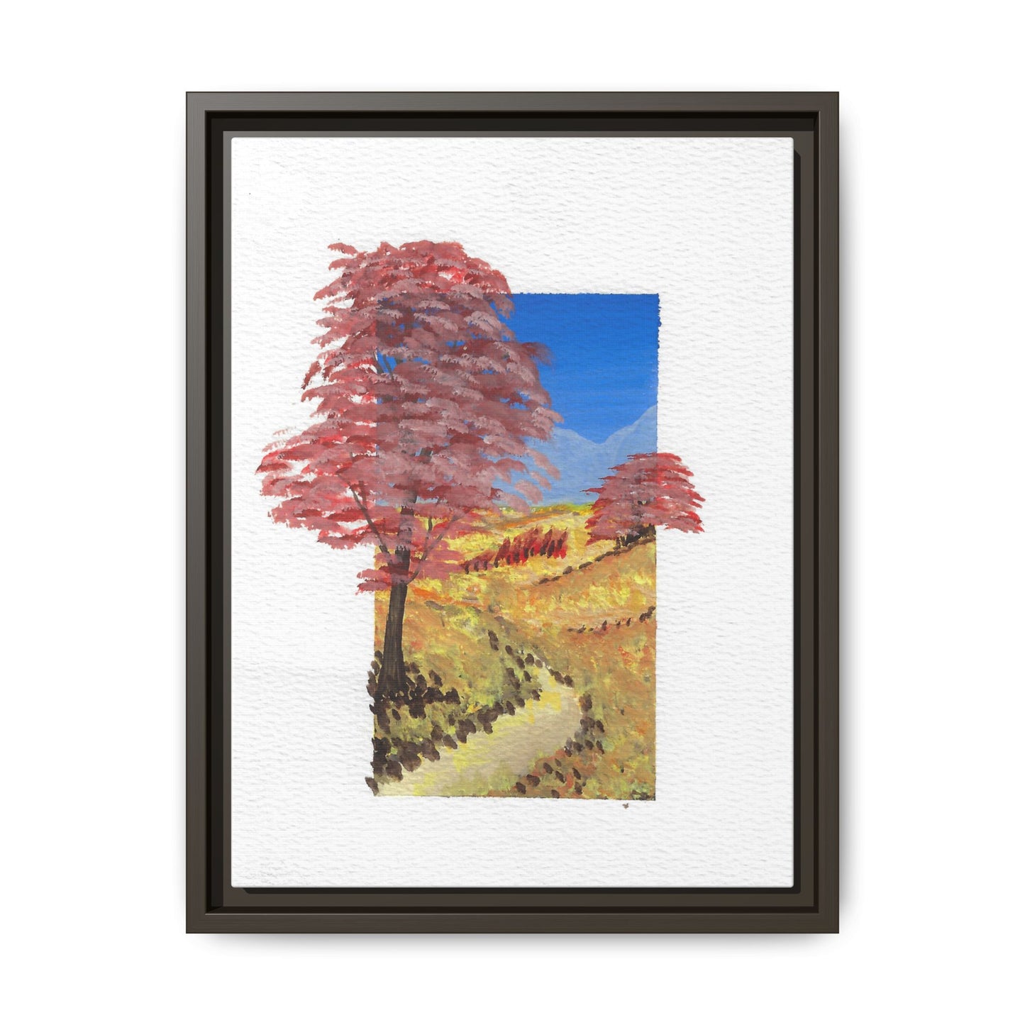 Framed Canvas Wall Art — Colorful Autumn Landscape Matte Print