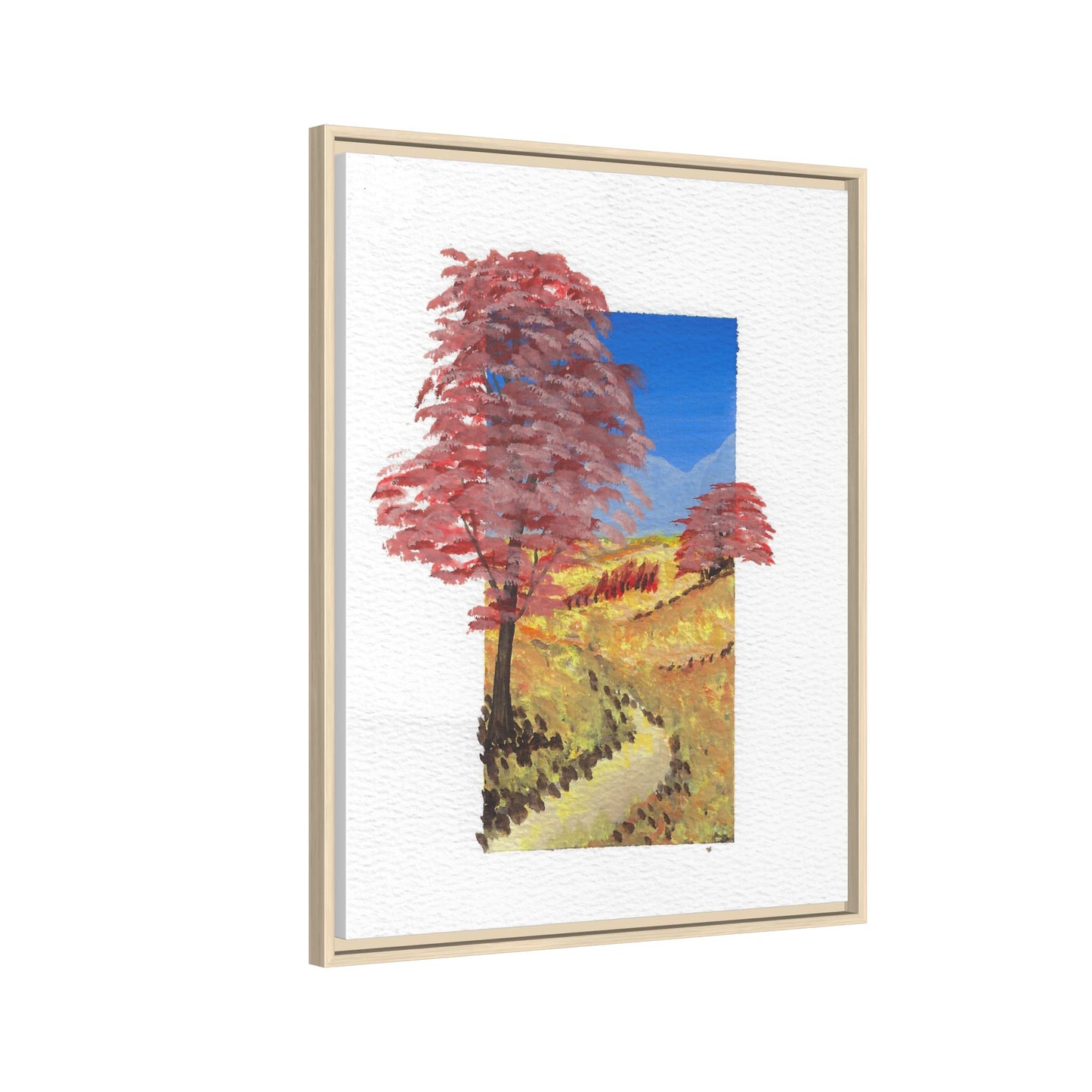 Framed Canvas Wall Art — Colorful Autumn Landscape Matte Print