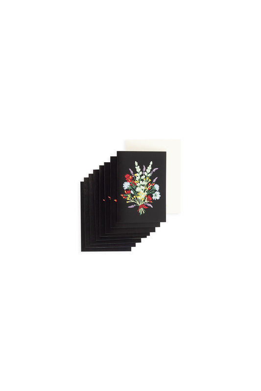Florals (black) Mini Card Set